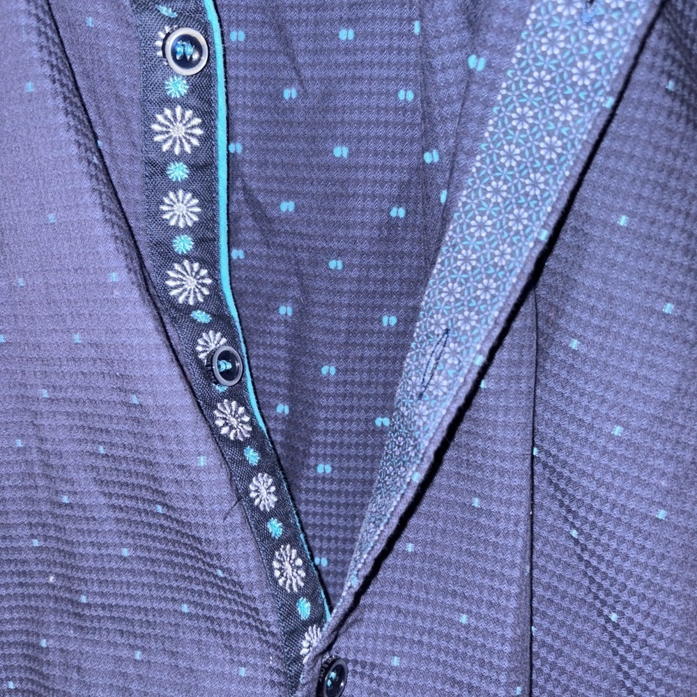 Stone Rose Dark Blue Patterned Shirt small - Picture 3 of 7